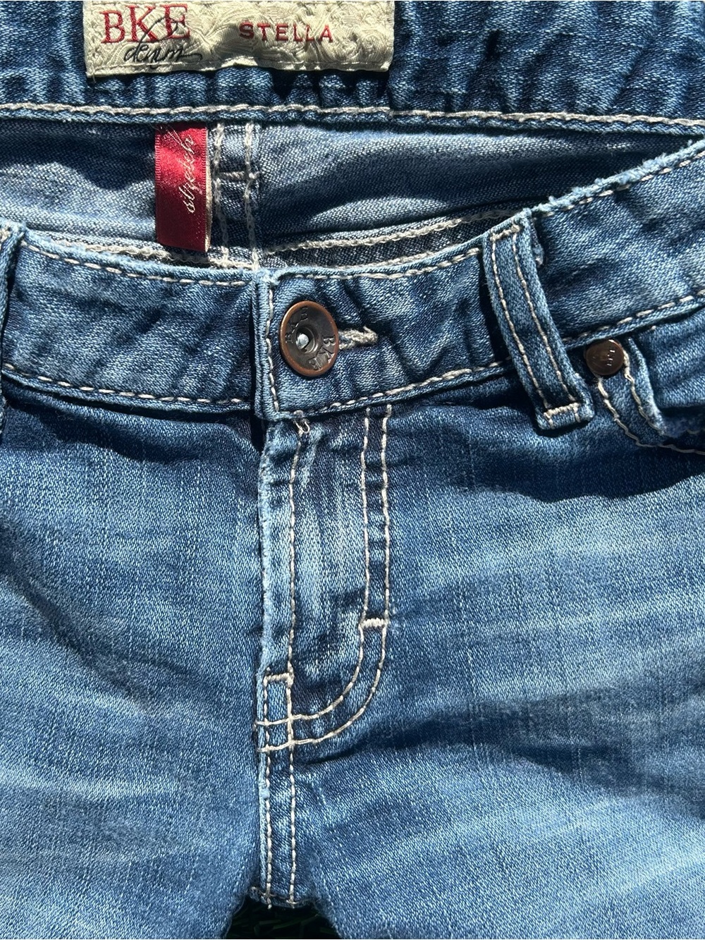 BKE Light Blue Bootcut Jeans with Embroidered Back Pockets - Picture 6 of 9